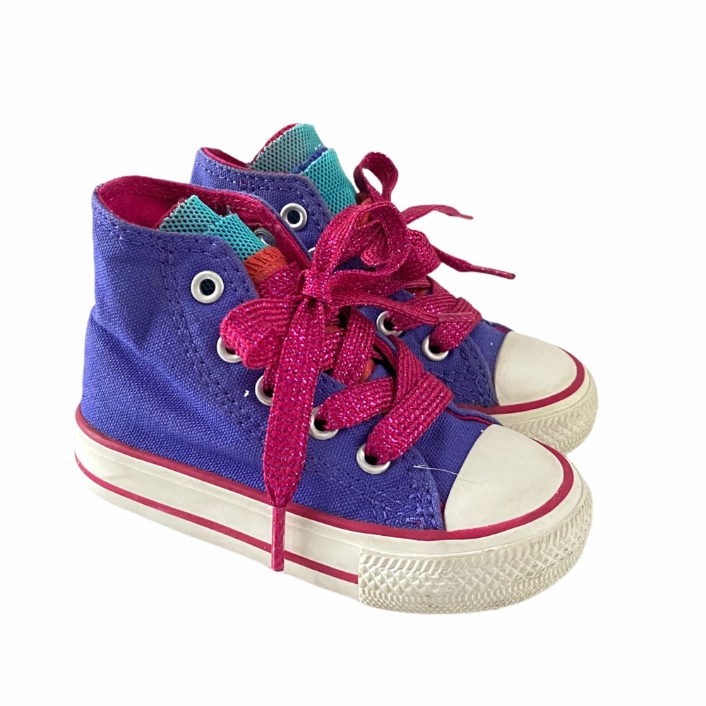 Converse Chuck Taylor All Star Party Hi Purple Infant Sneakers Size 5